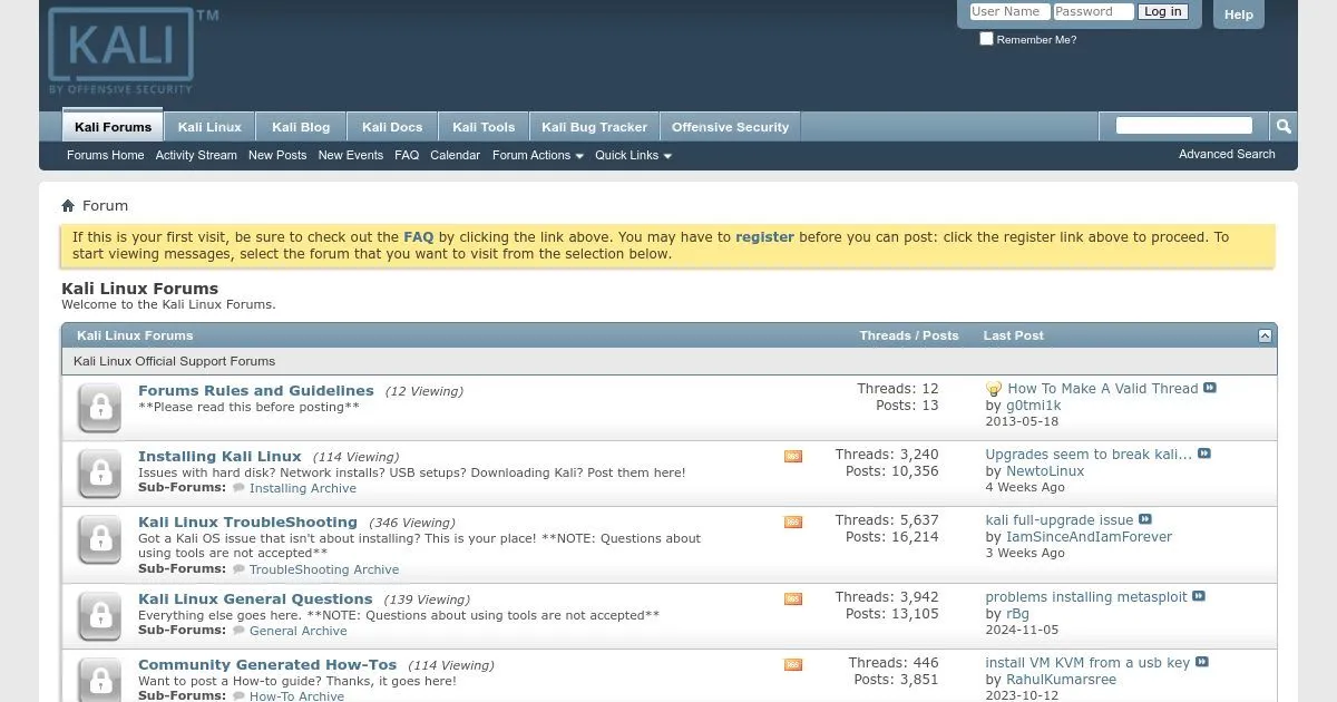 Kali Linux Archived Forums: Legacy Support and Discussions